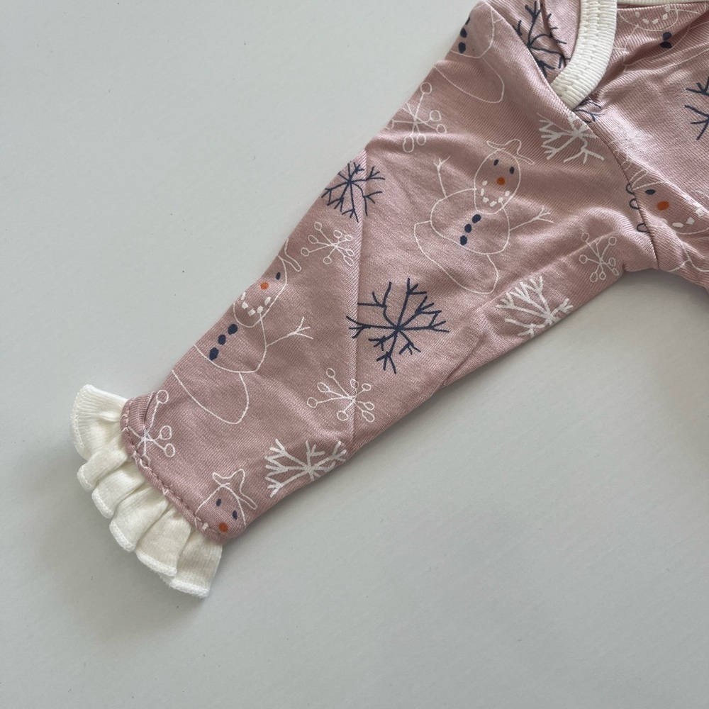 NWT Bestaroo Pink Baby Romper with Snowman Print - Picture 2 of 7